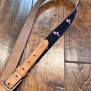 Men’s Leather flamingo belt